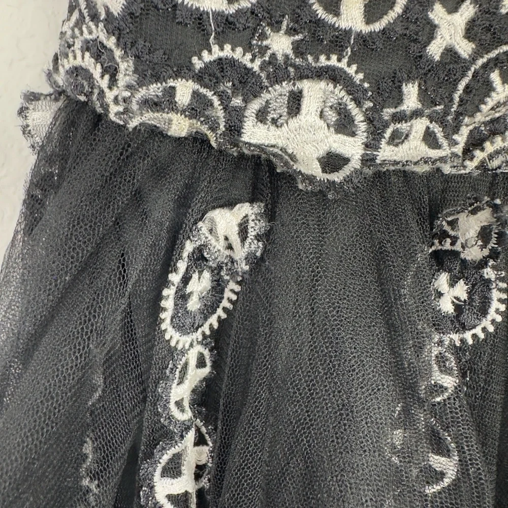 Tadashi‎ Shoji Kids Dress Girls 2T Black White Embroidered Tulle Princess Formal